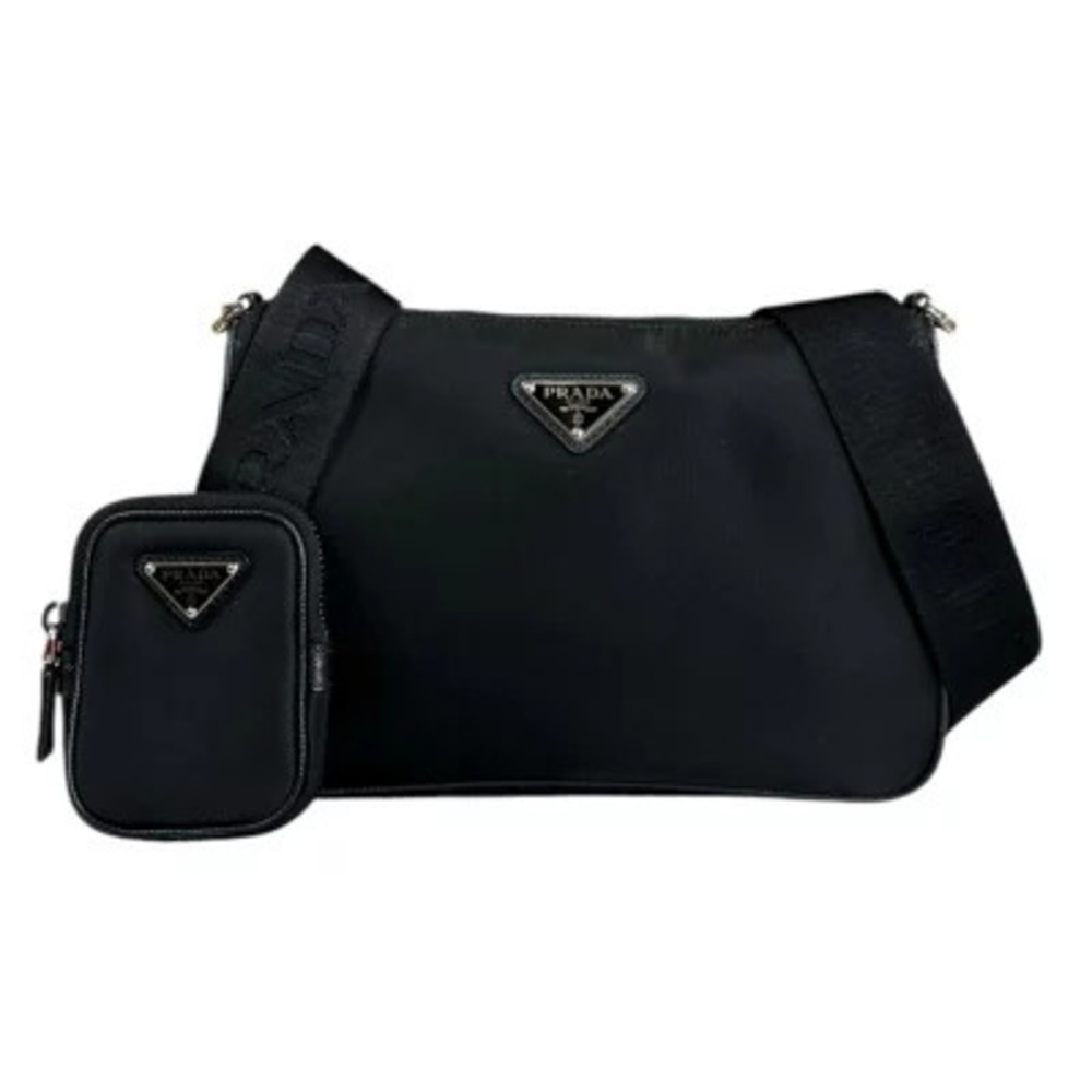 Prada Tessuto Saffiano Leather shoulder bag black